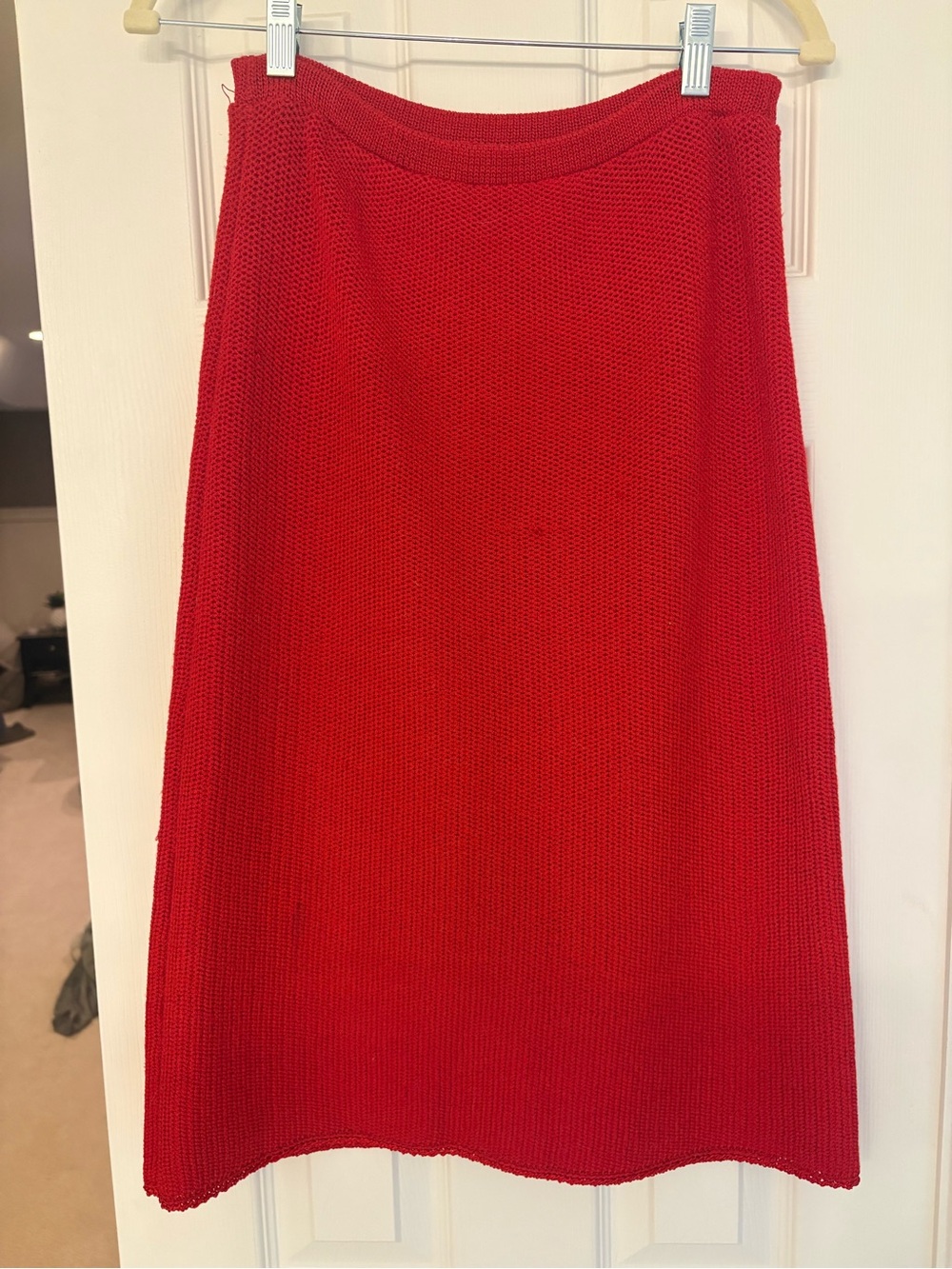Red Knit A-Line Women's Skirt